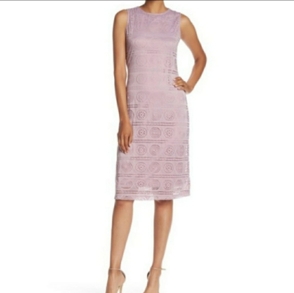 Sharagano purple lace sheath dress size 14
